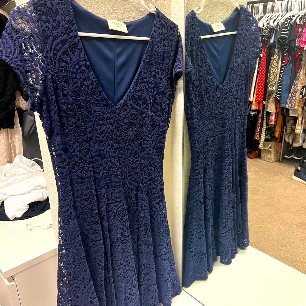 Navy Lace Dress - SM